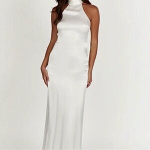 Meshki White Halter Maxi Dress
